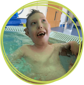 Riley using the hydrotherapy pool