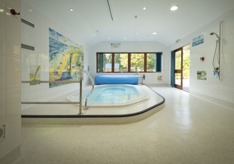 The hydrotherapy pool at Little Bridge House