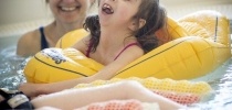 Girl with carer in the hydrotherapy pool thumbnail