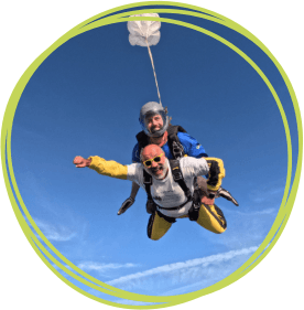 Gubs Hayer skydiving for CHSW
