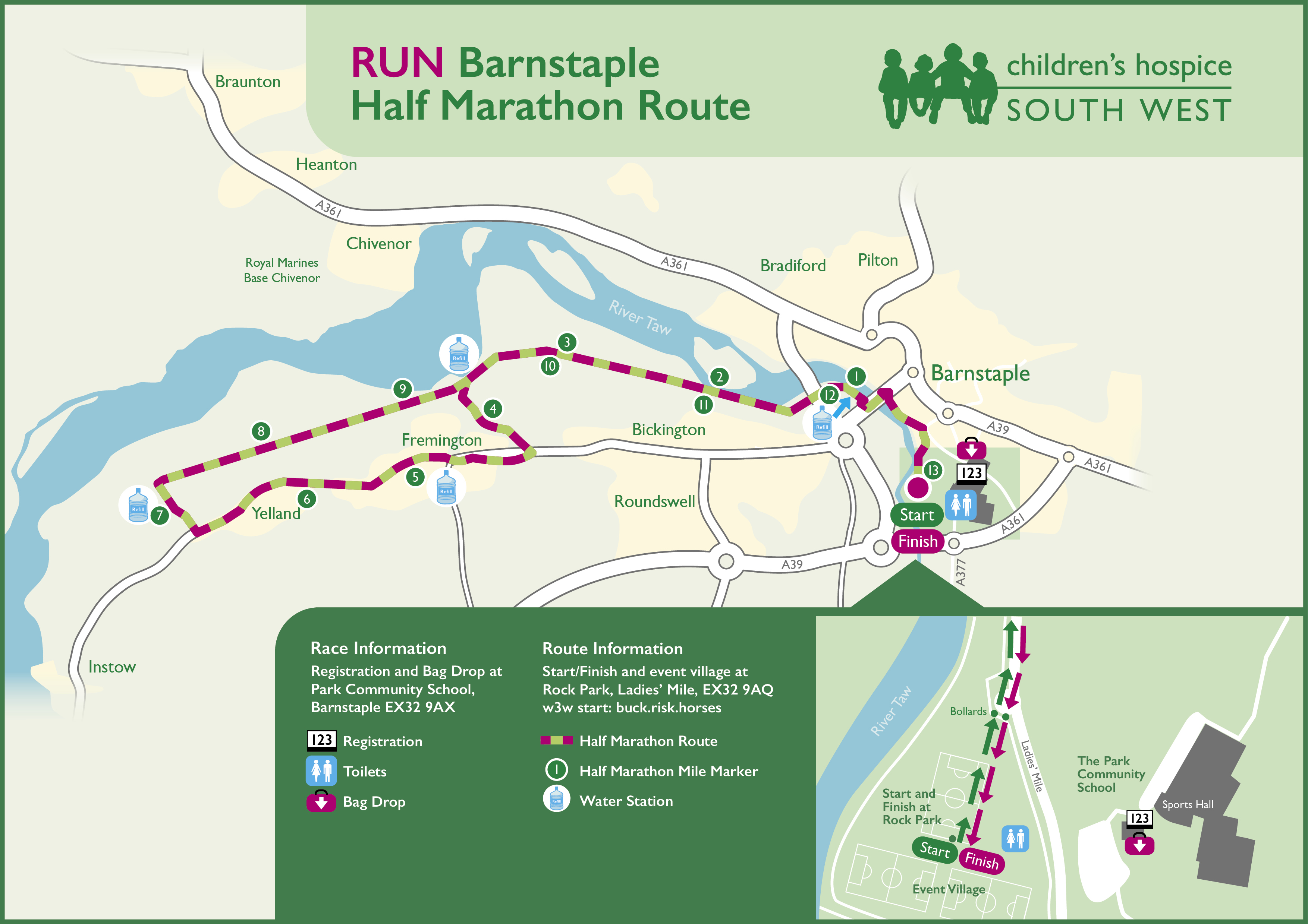 RUN Barnstaple Half Marathon route map