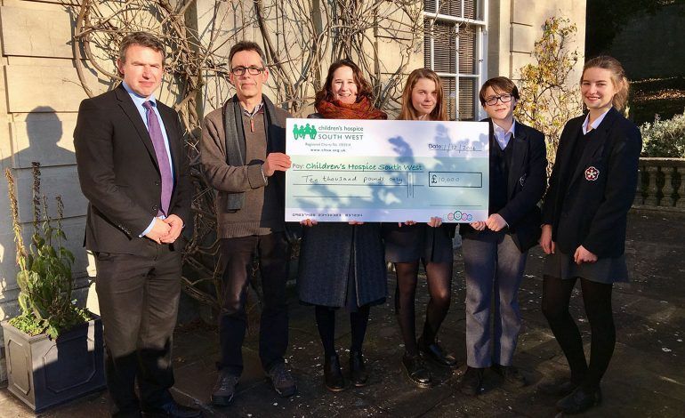 Bath school presents cheque for £10,000 to the Children’s Hospice South West