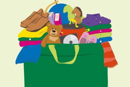 Bag of clothes and toys for donation