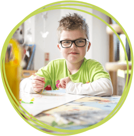 Daniel Richards enjoys his time in the messy play room at Little Harbour