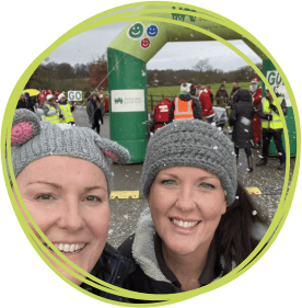 Jo and her friend Claire at an event at Charlton Farm