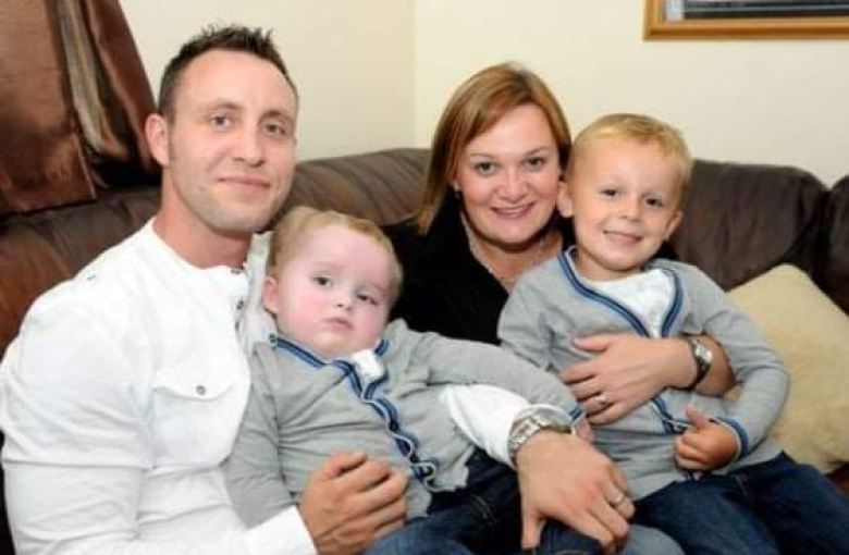 Nicola Hague with her husband and sons