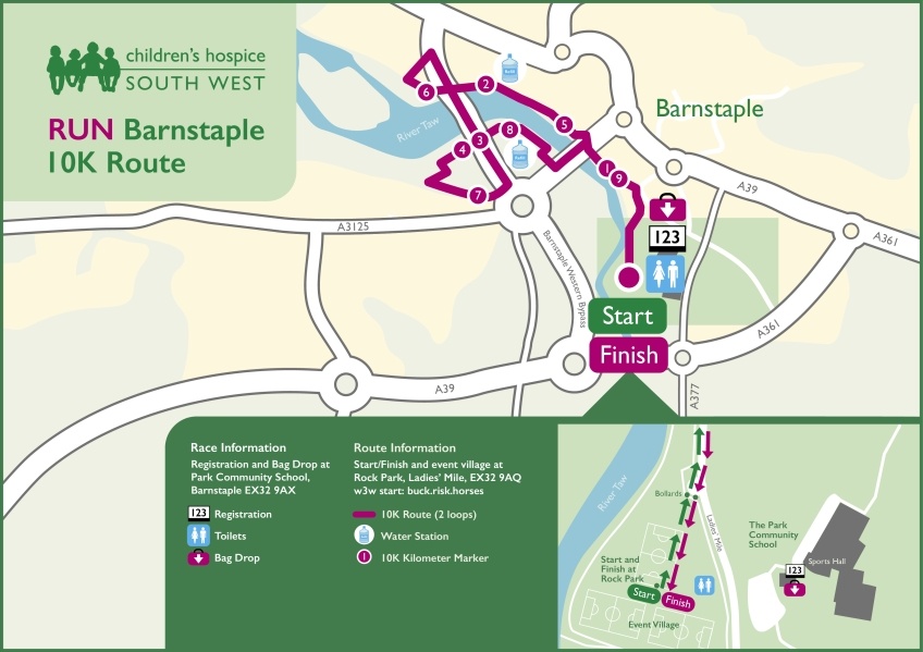 RUN Barnstaple 10k route map