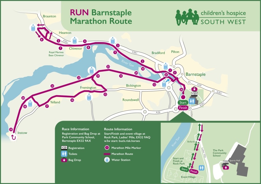 RUN Barnstaple Marathon route map