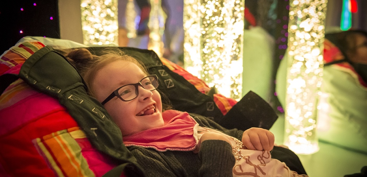 Girl in sensory room