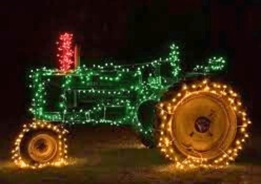 Tractor lit up