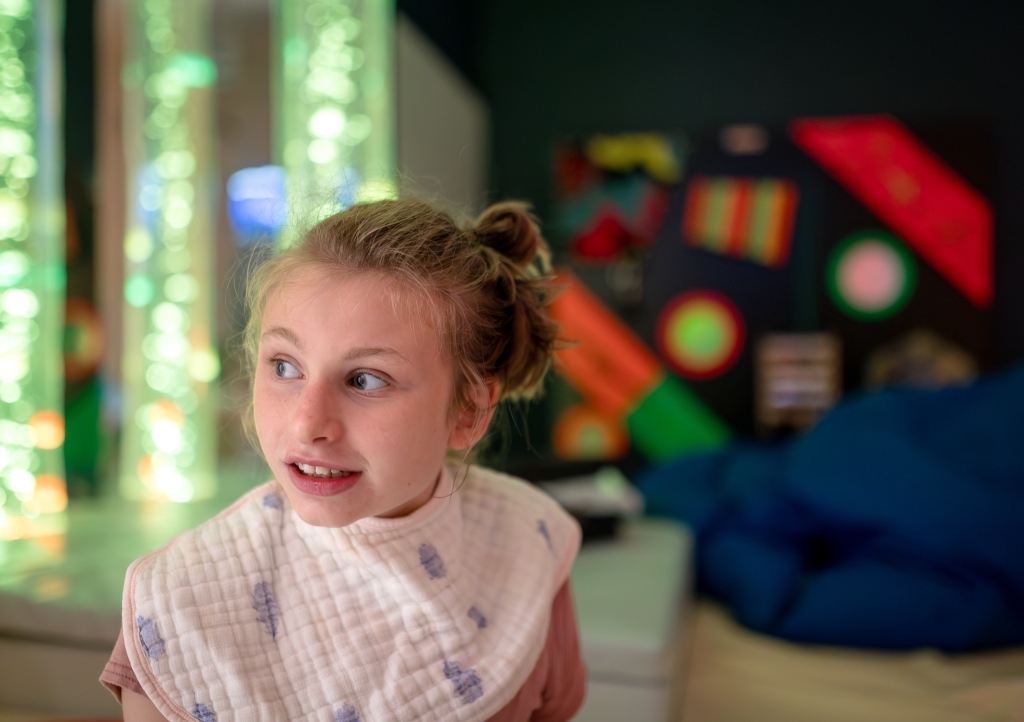 Girl in sensory room