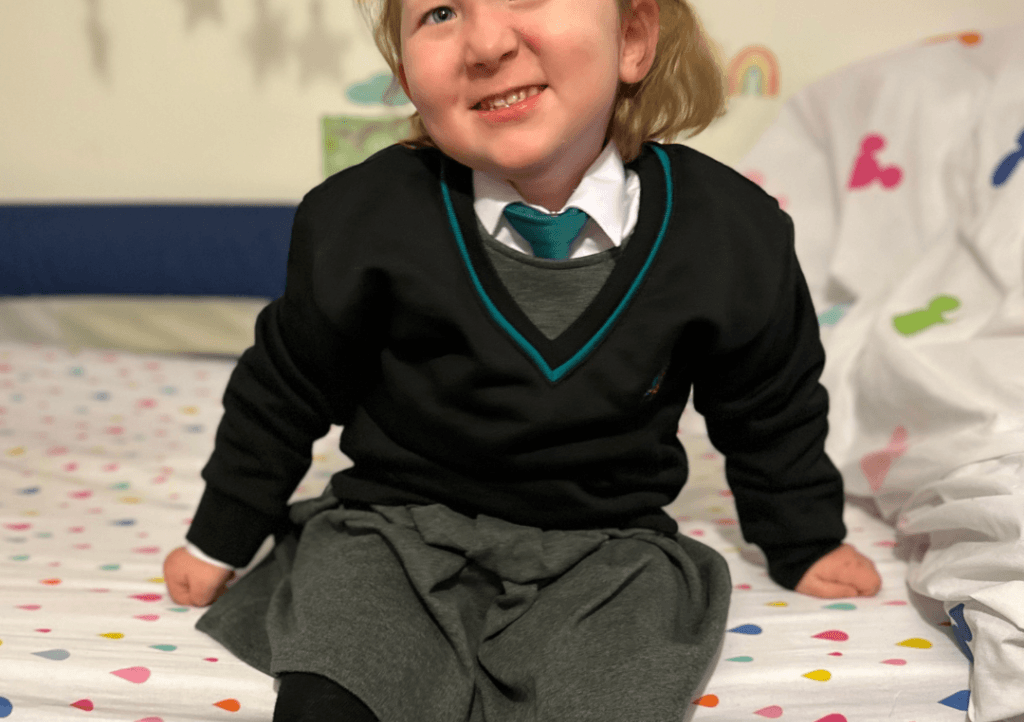 Grace in her school uniform