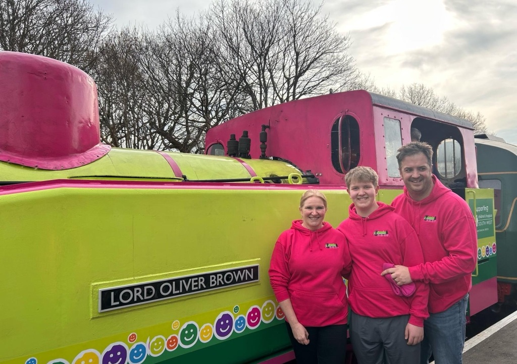 Nicola, Benjamin and Mike with the train