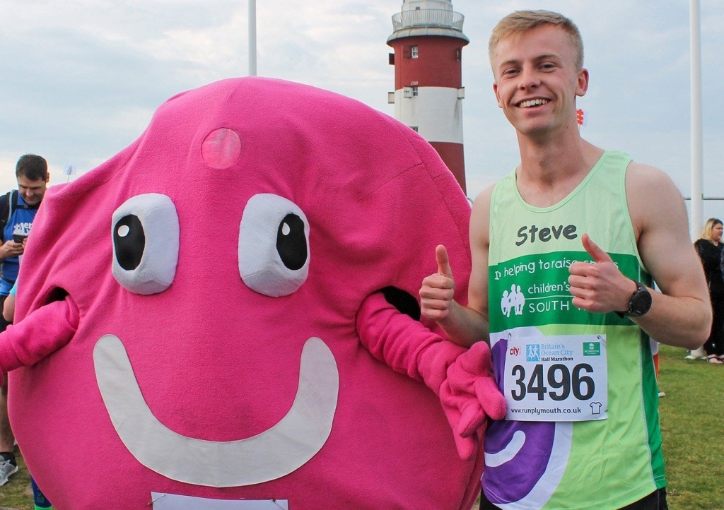 Man taking part in the Plymouth Half for CHSW