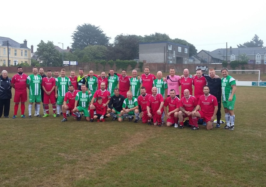 Football teams join together for memorial football match at Saltash FC