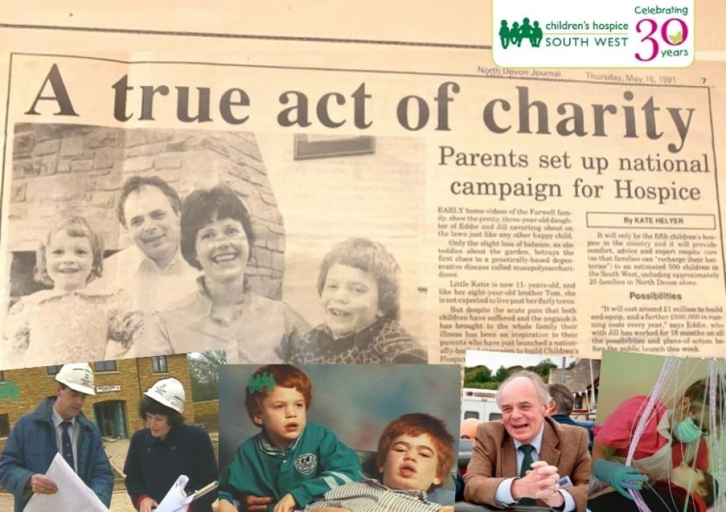 Eddie and Jill Farwell launched a £1miilion appeal to build the South West’s first children’s hospice in May 1991