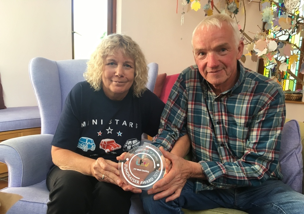 Terry and Linda Baker with the Pride of Britain award at Children’s Hospice South West