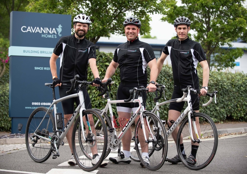 Cavanna Homes’ Michael Newman, Ed Brown and Ben Rowntree are taking part in the Ride for Precious Lives 2019 cycle challenge in aid Children’s Hospice South West 