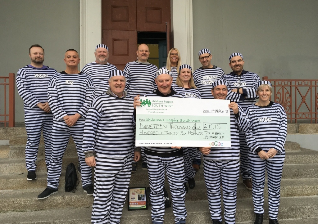 Prisoners that took part in Jail and Bail present their bail money to CHSW
