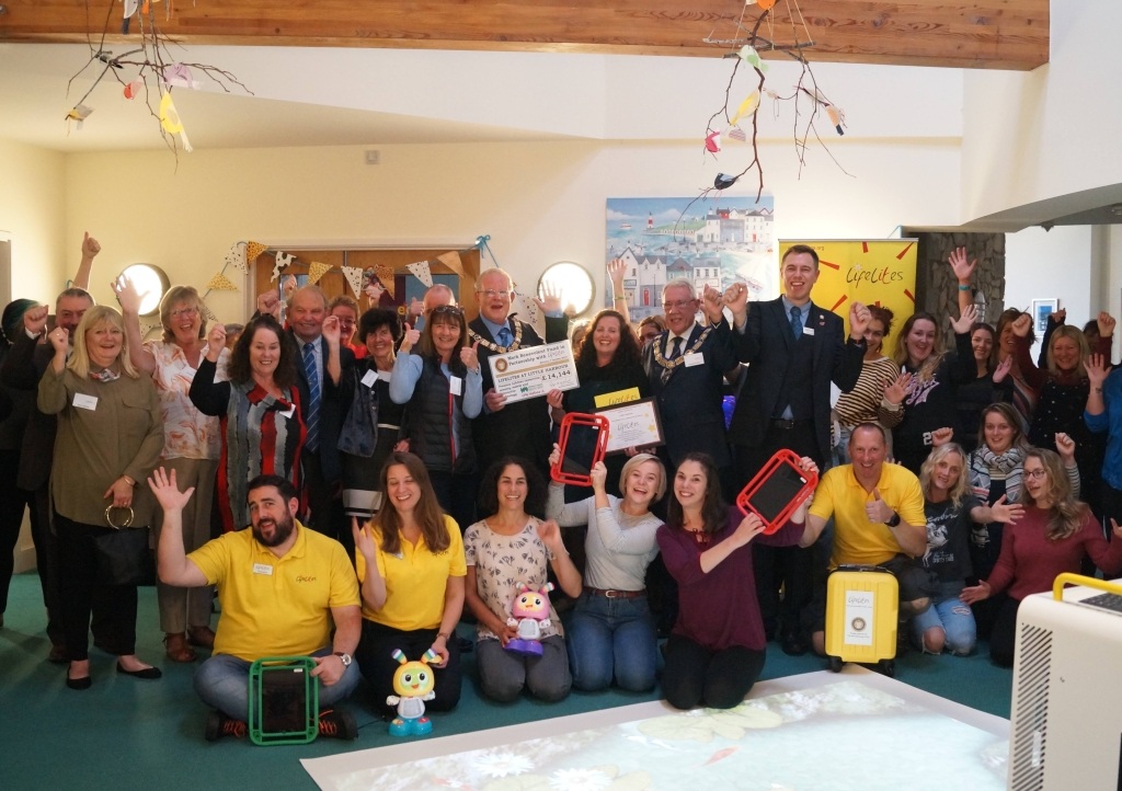 Little Harbour care staff and Lifelites team celebrate the donation of new equipment for Little Harbour