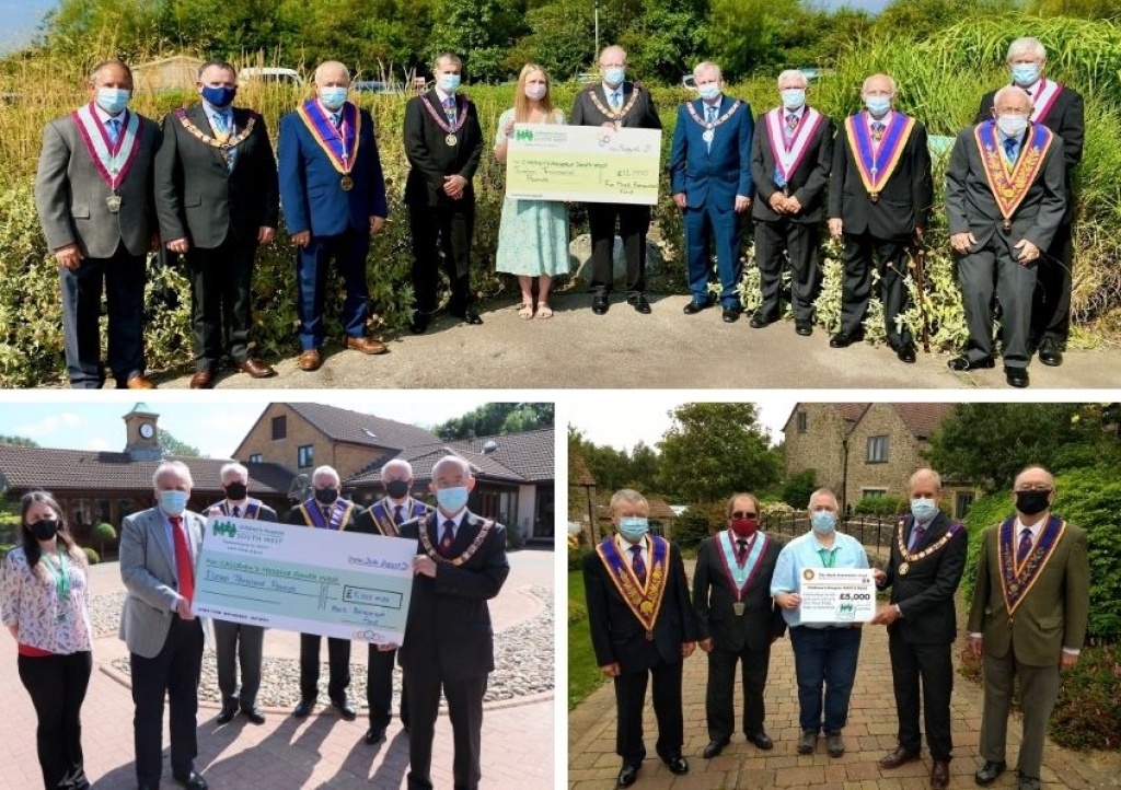 Freemasons from across the West Country have made a £29,000 donation to Children’s Hospice South West