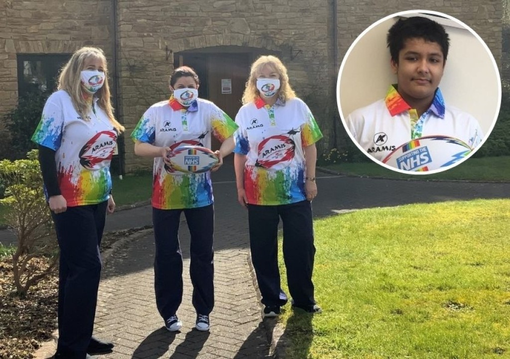 Ryan Mahajan’s Rainbow-themed rugby shirts and balls are being sold to support care teams at Children’s Hospice South West