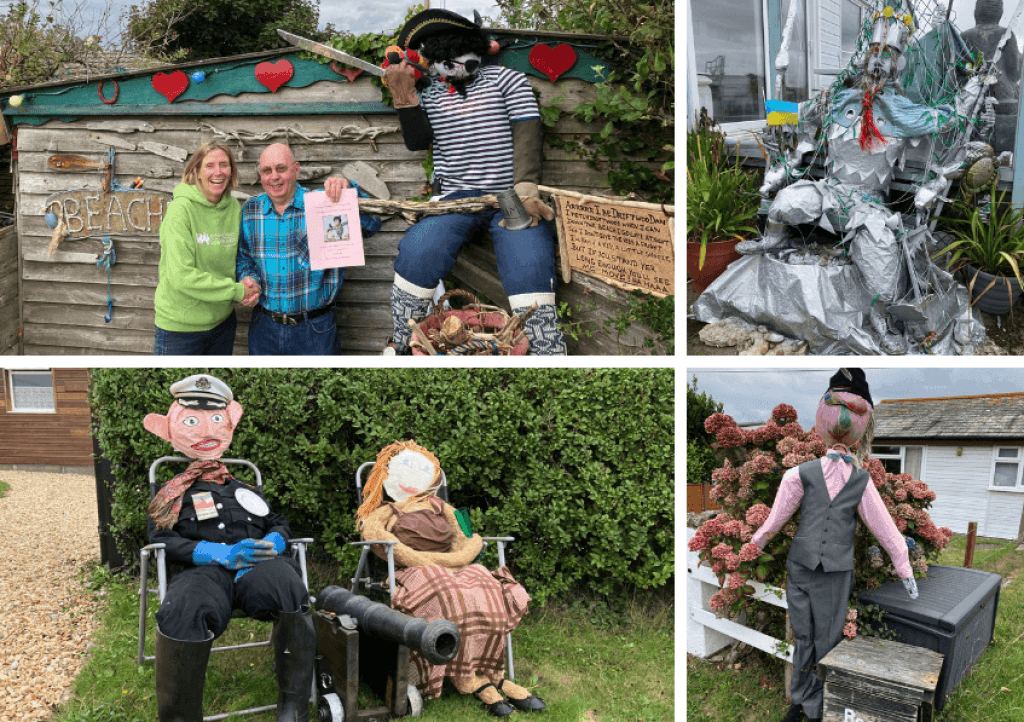 Some of the entries into the Freathy scarecrow competition