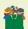 Bag of clothes and toys for donation