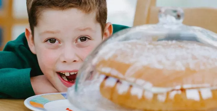 boy with cake