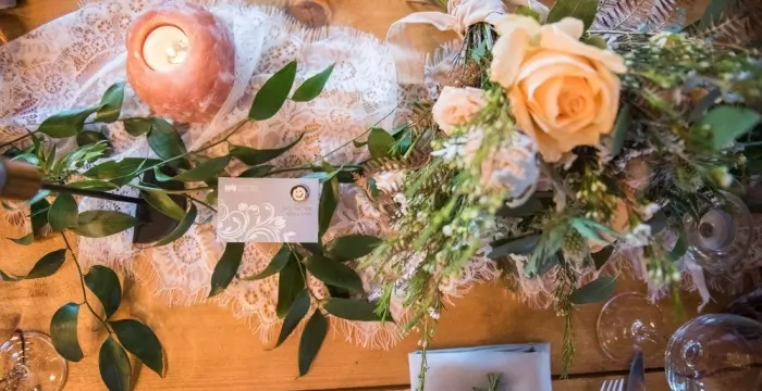 Wedding favour on a decorative table