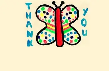 Child's painting of a butterfly CHSW Shop and Support